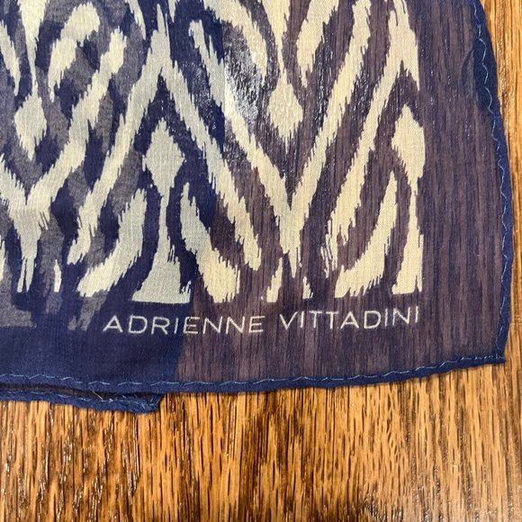 Adrienne Vittadini Womens Blue and Tan Scarf - Picture 2 of 2